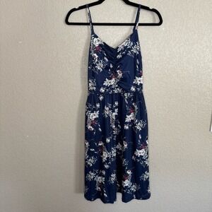 Yathon Navy Blue Floral Dress Size Small‎